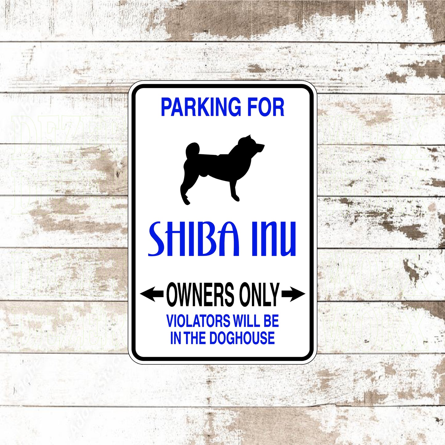 Dezert Graphic Worx,dog,shiba inu,sign,aluminum