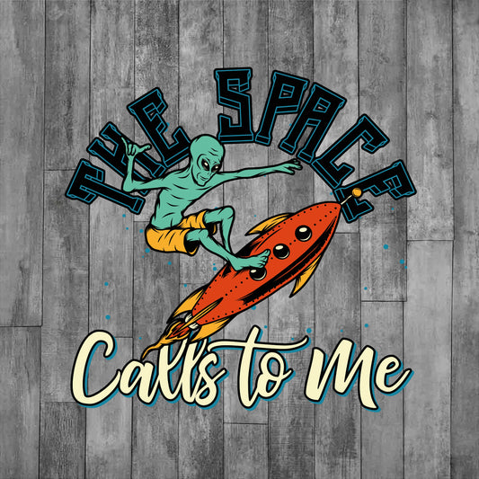 DEZERT GRAPHIC WORX, DTF TRANSFER,ALIEN ROCKET SURFER