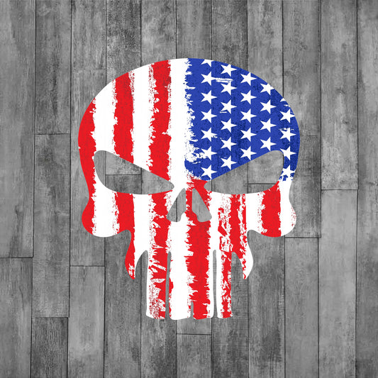 DEZERT GRAPHIC WORX, DTF TRANSFER,AMERICAN FLAG SKULL