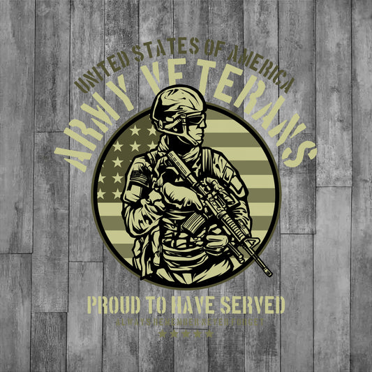 DEZERT GRAPHIC WORX, DTF TRANSFER,ARMY VETERAN