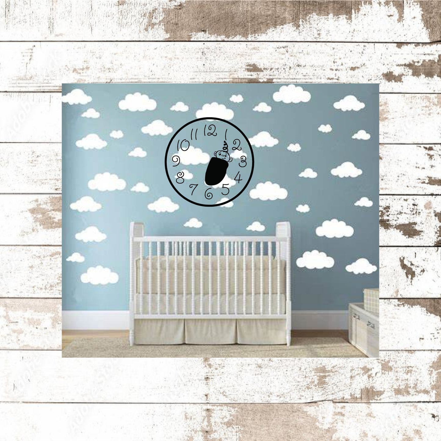 BABY CLOCK WALL ART DECAL