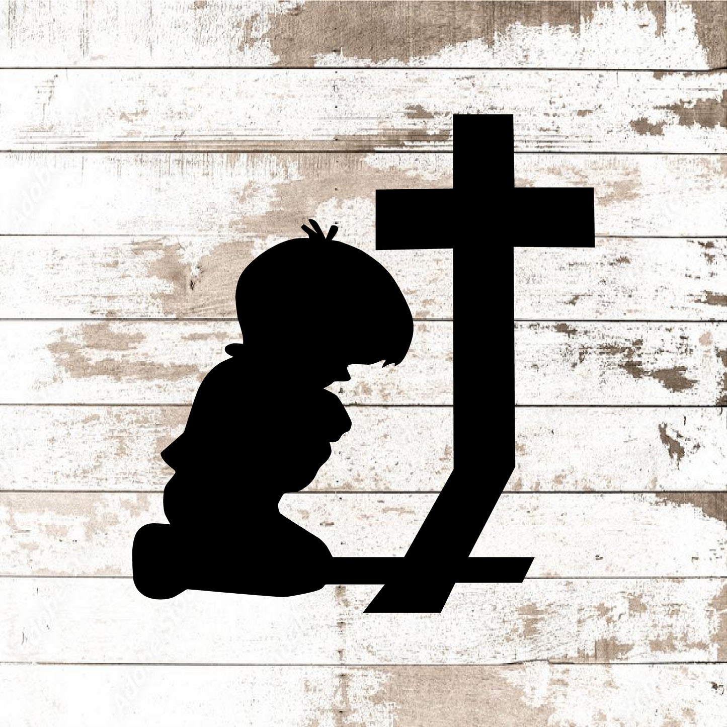 BOY PRAYING VINYL DECAL