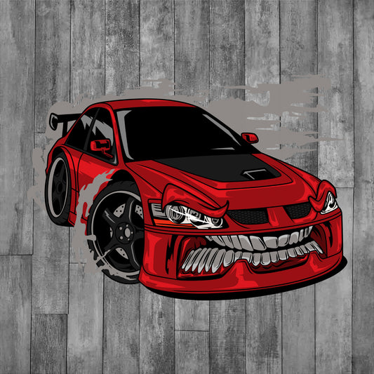 DEZERT GRAPHIC WORX, DTF TRANSFER,RED CAR