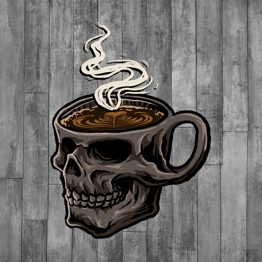 DEZERT GRAPHIC WORX, DTF TRANSFER,SKULL COFFEE