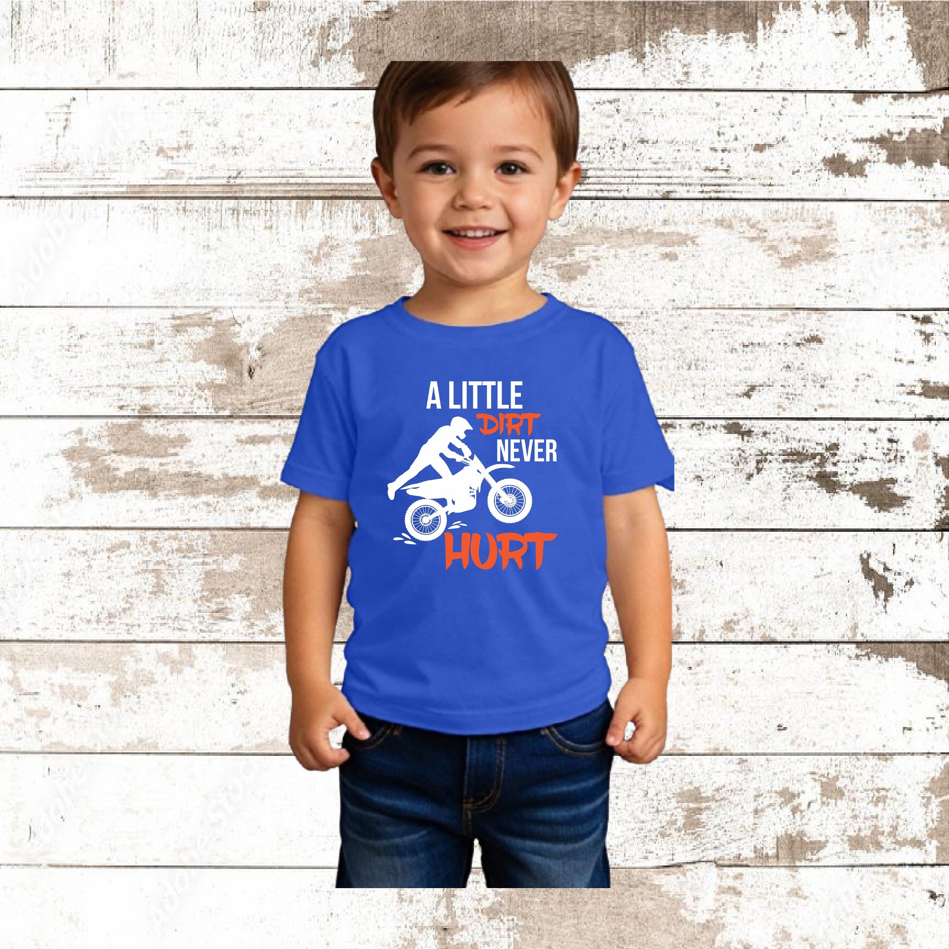 A Little Dirt Never Hurt Dirt Bike Toddler T-Shirt