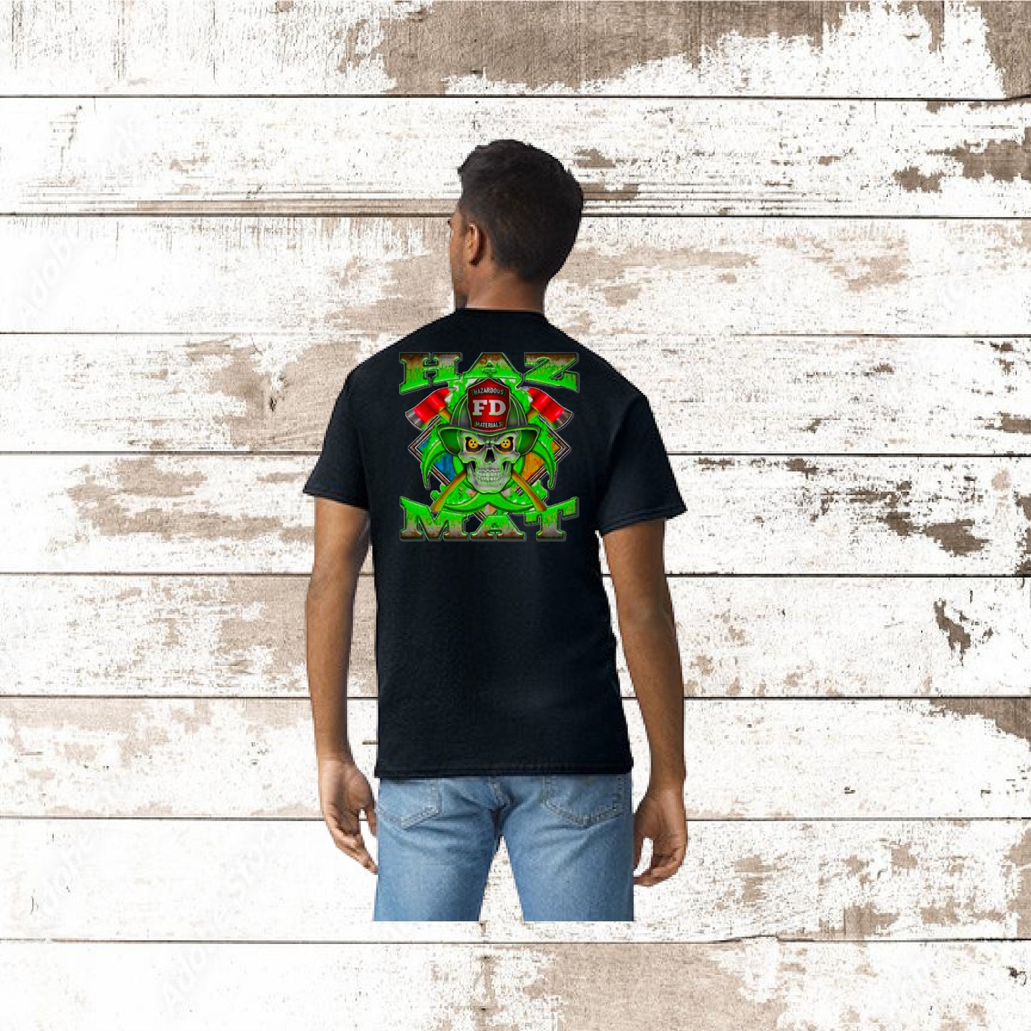 FIREFIGHTER SKULL HAZ MAT T-SHIRT