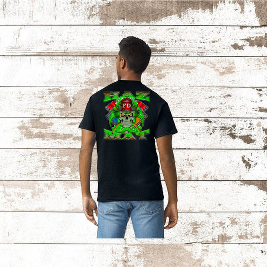 FIREFIGHTER SKULL HAZ MAT T-SHIRT