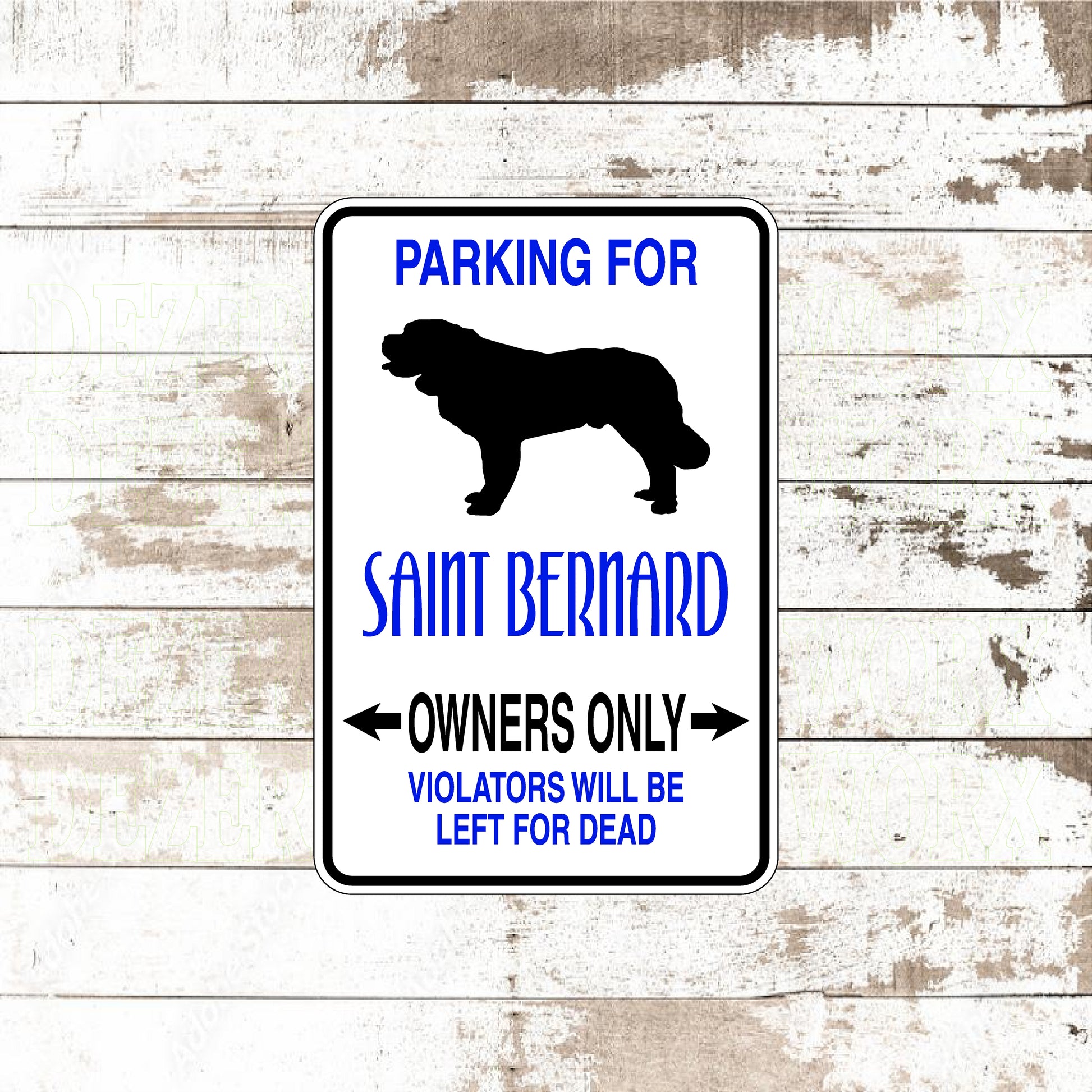 Dezert Graphic Worx,dog,saint bernard,sign,aluminum