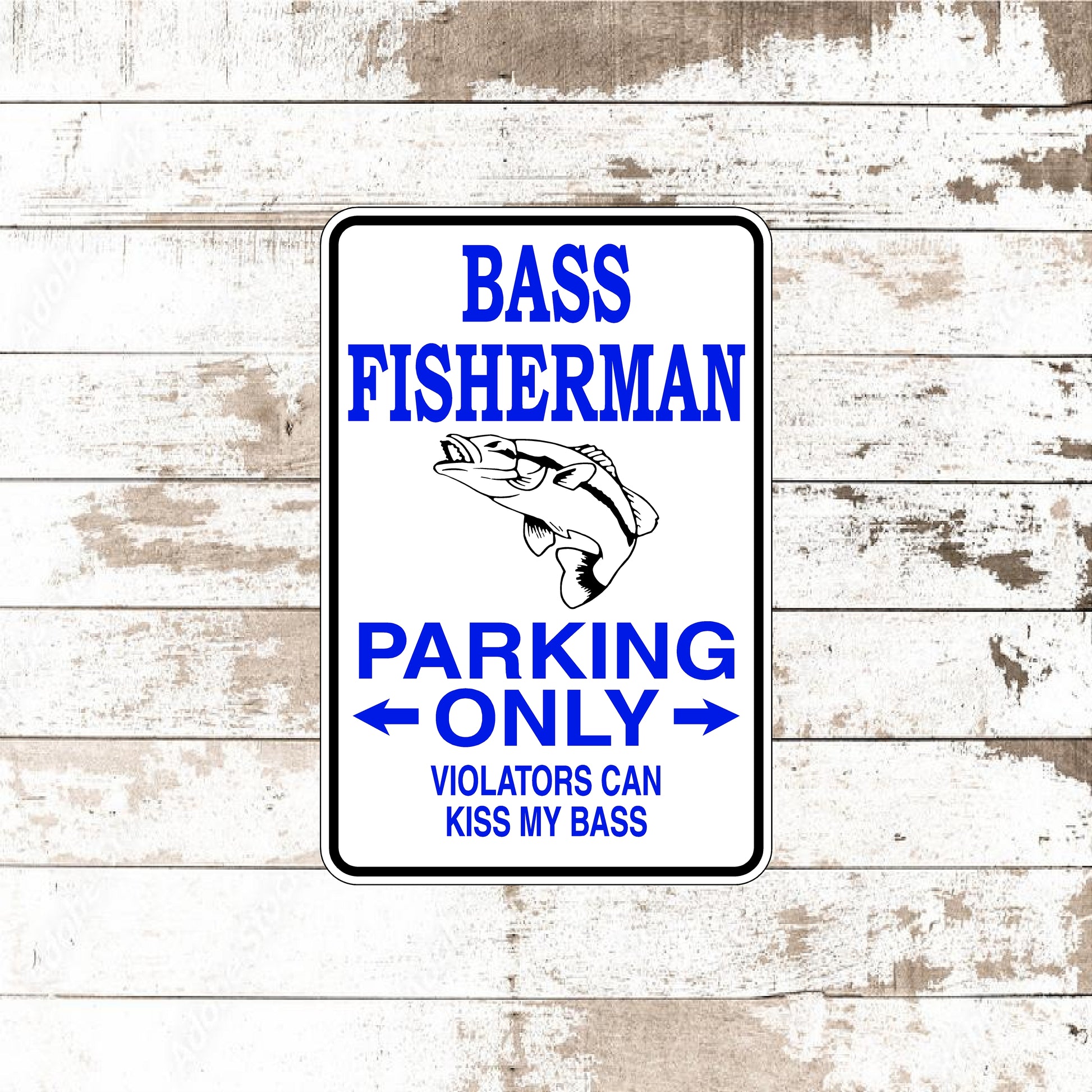 Dezert Graphic Worx,bass finherman,fishing,bass,sign,aluminum