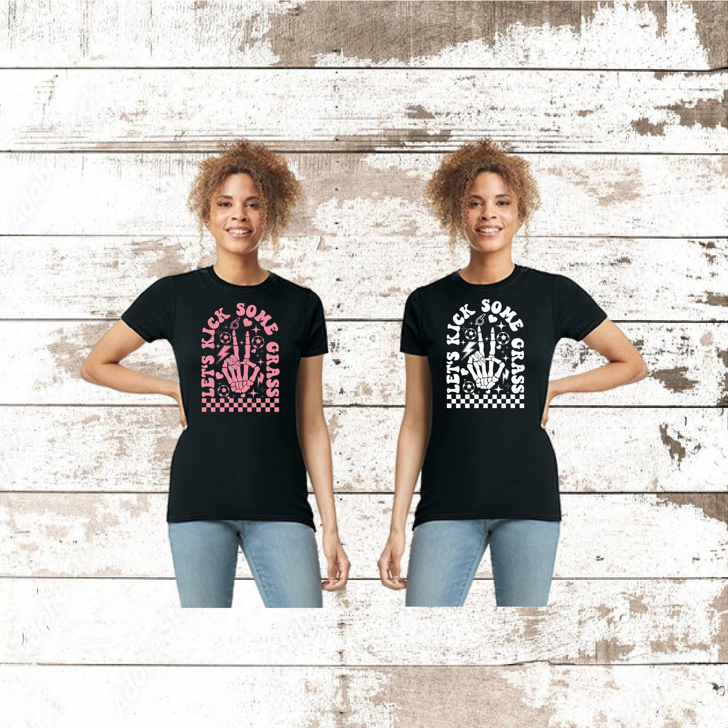 DEZERT GRAPHIC WORX,T-SHIRT,100% COTTON,SOCCER,LET'S KICK SOME GRASS