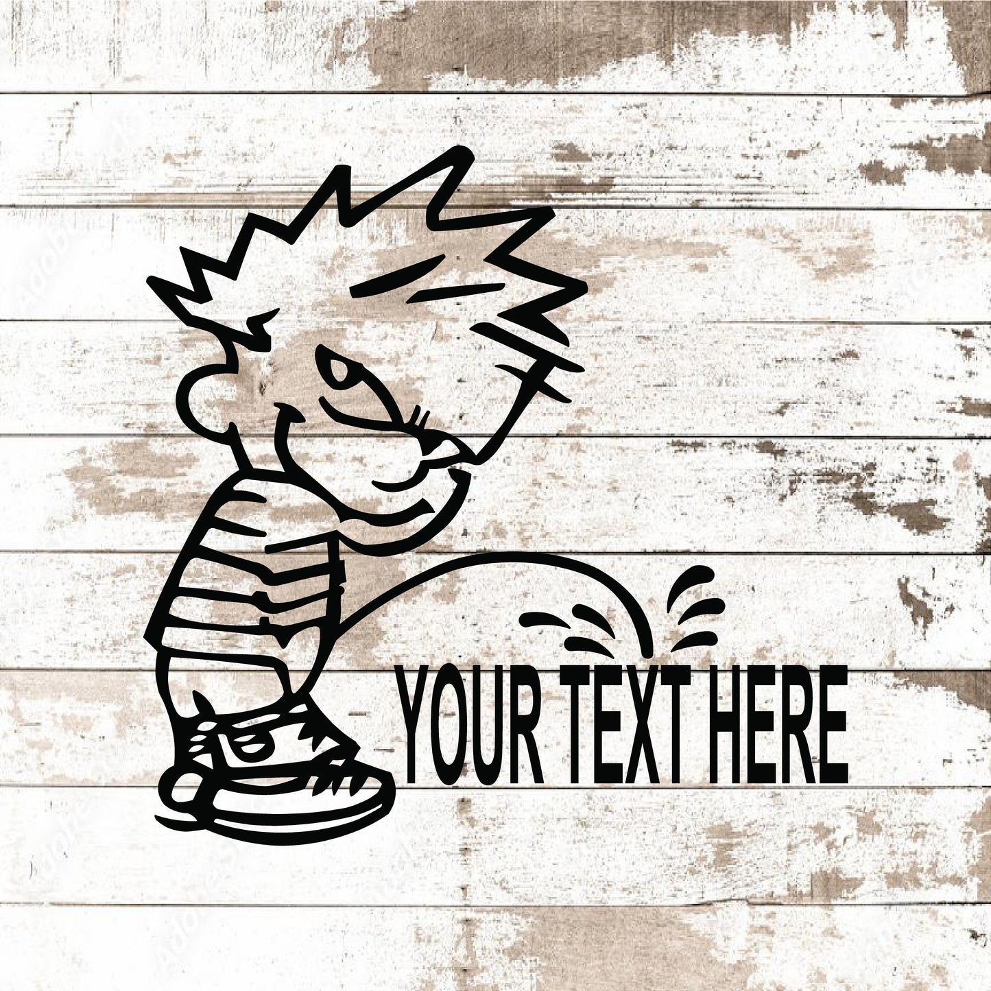 CALVIN PEEING ON YOUR MESSAGE VINYL DECAL