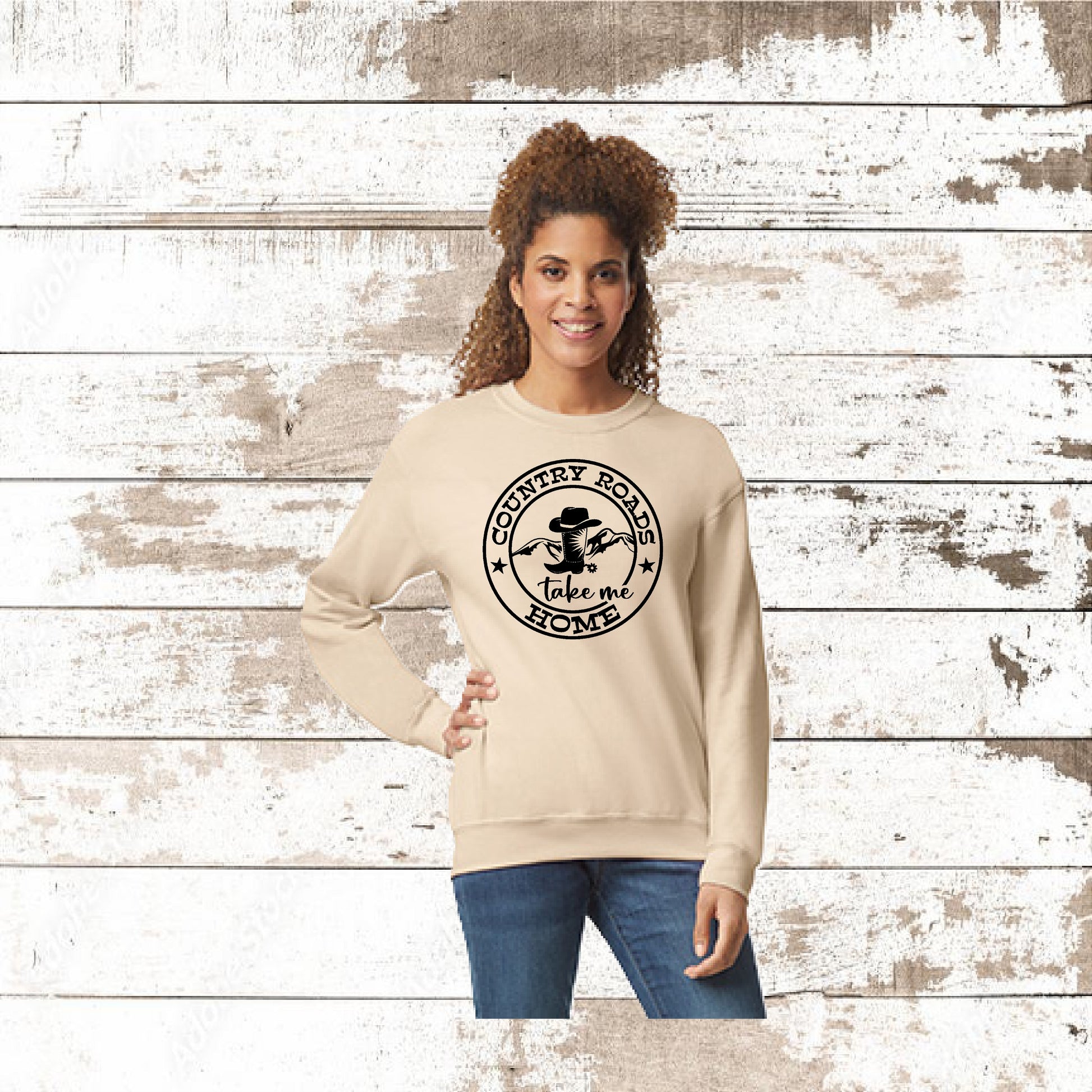 DEZERT GRAPHIC WORX,SWEATSHIRT,100% COTTON,COUNTRY ROADS
