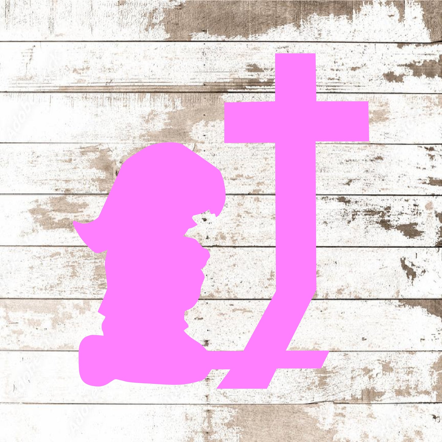 GIRL PRAYING VINYL DECAL