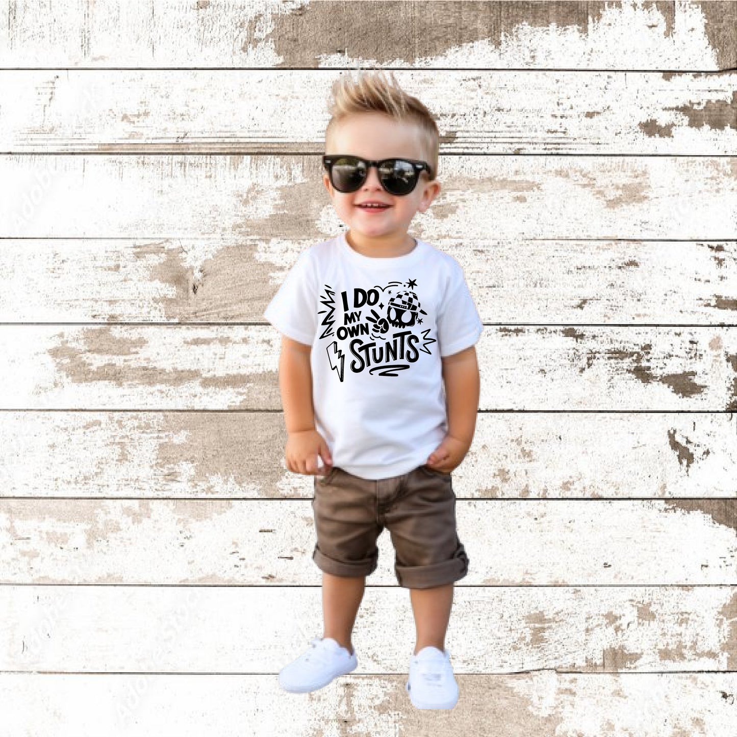 I DO MY OWN STUNTS TODDLER T-SHIRT