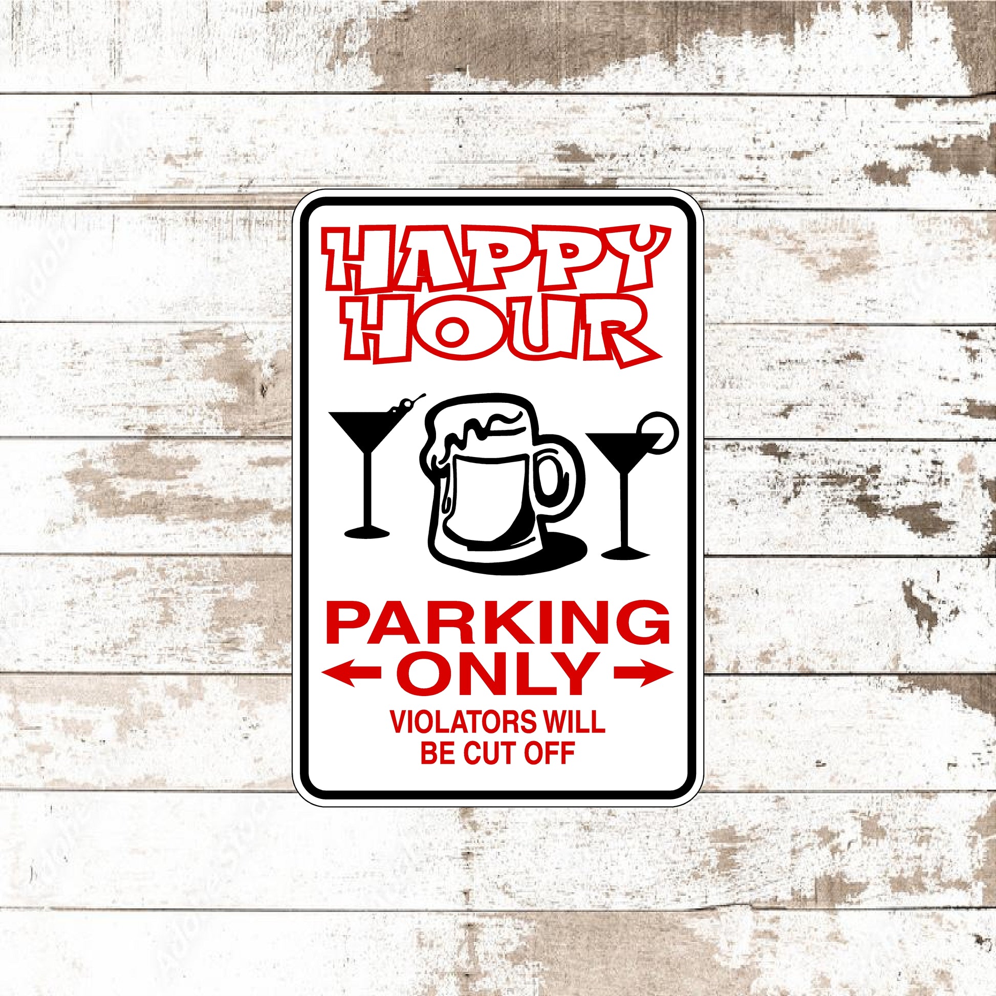 Dezert Graphic Worx,happy hour,beer,sign,aluminum