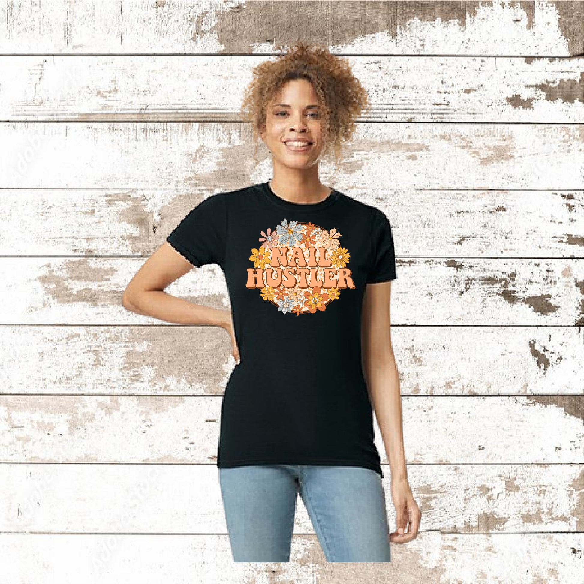 DEZERT GRAPHIC WORX,T-SHIRT,100% COTTON,NAIL HUSTLETR
