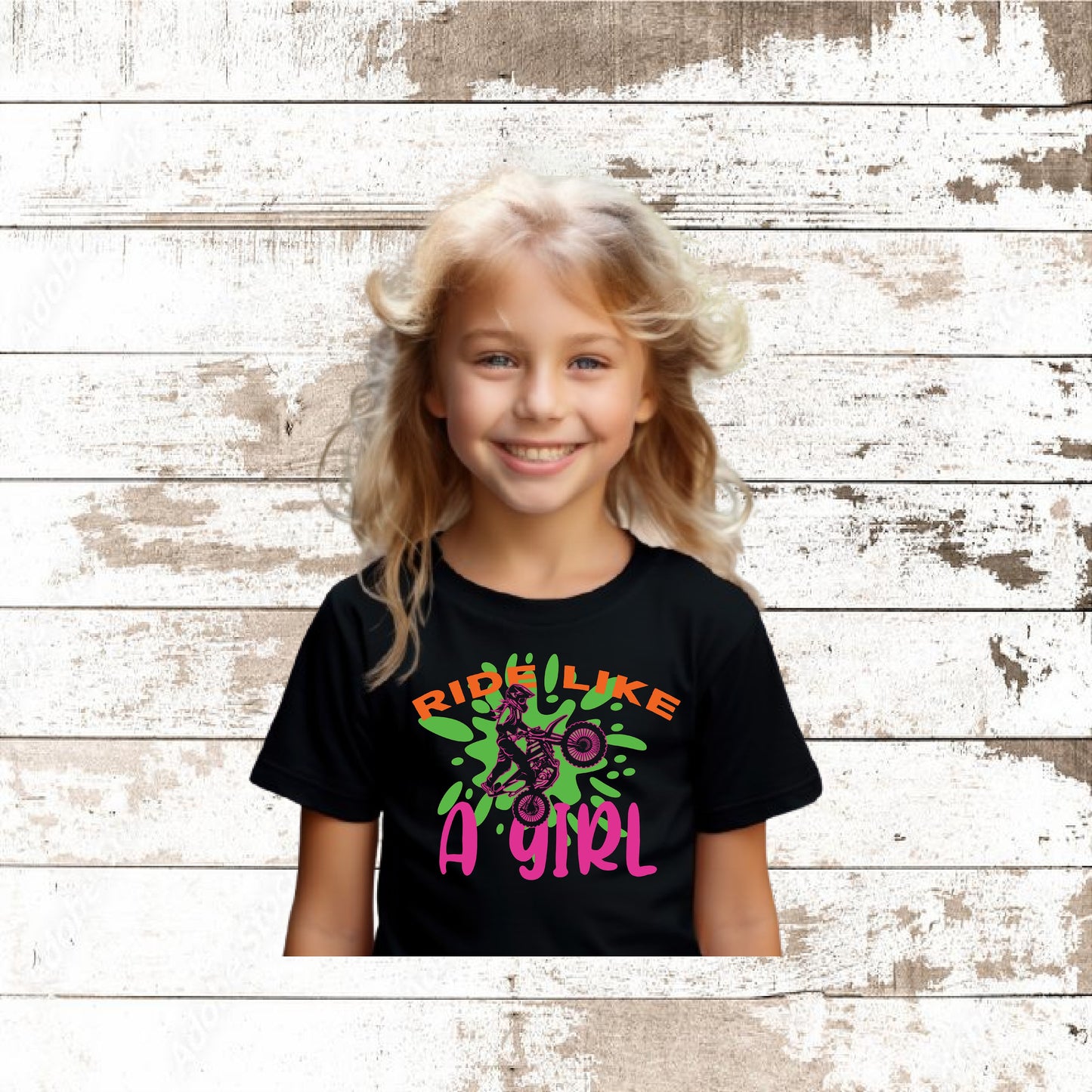 MOTOCROSS RIDE LIKE A GIRL YOUTH T-SHIRT