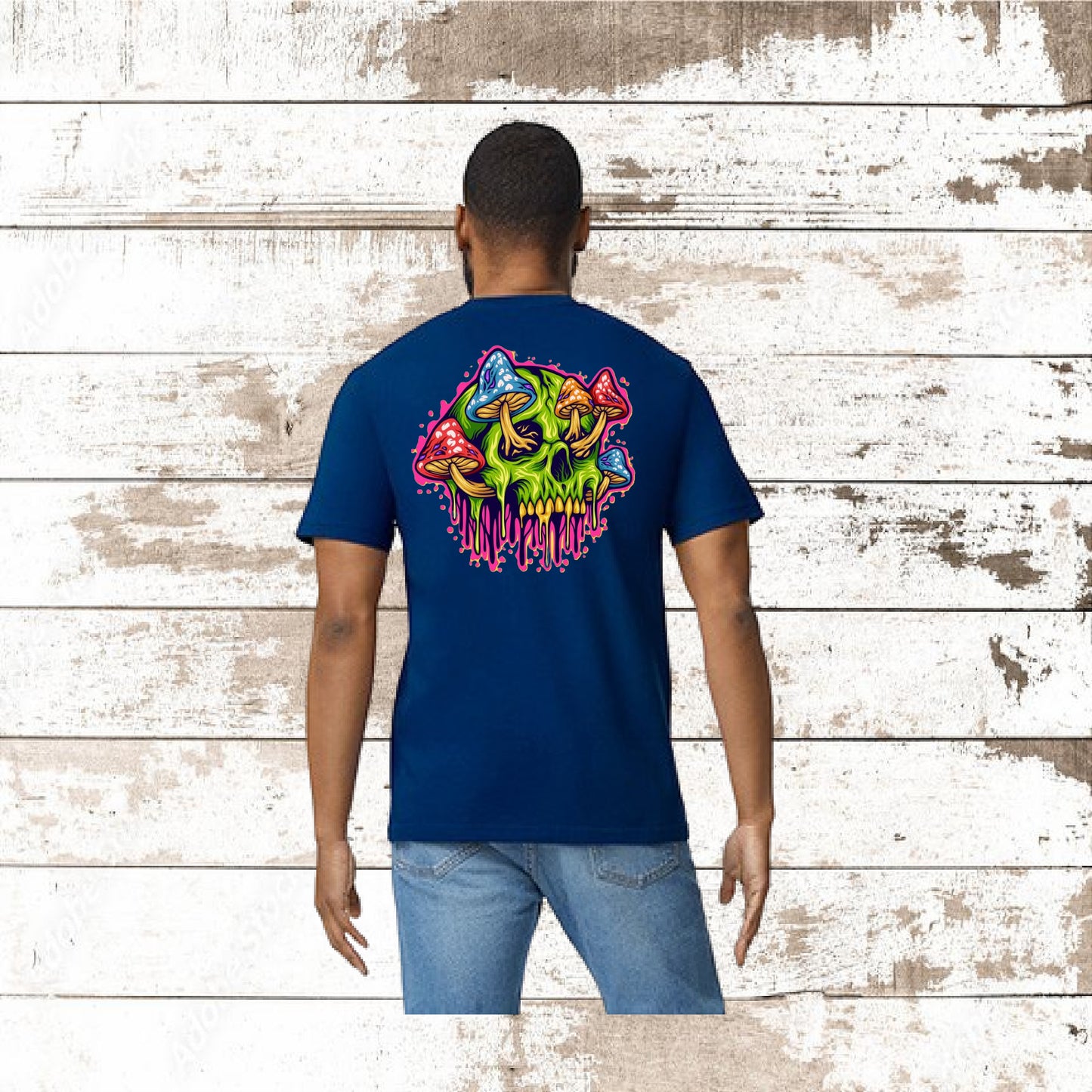 SKULLS WITH MUSHROOMS T-SHIRT