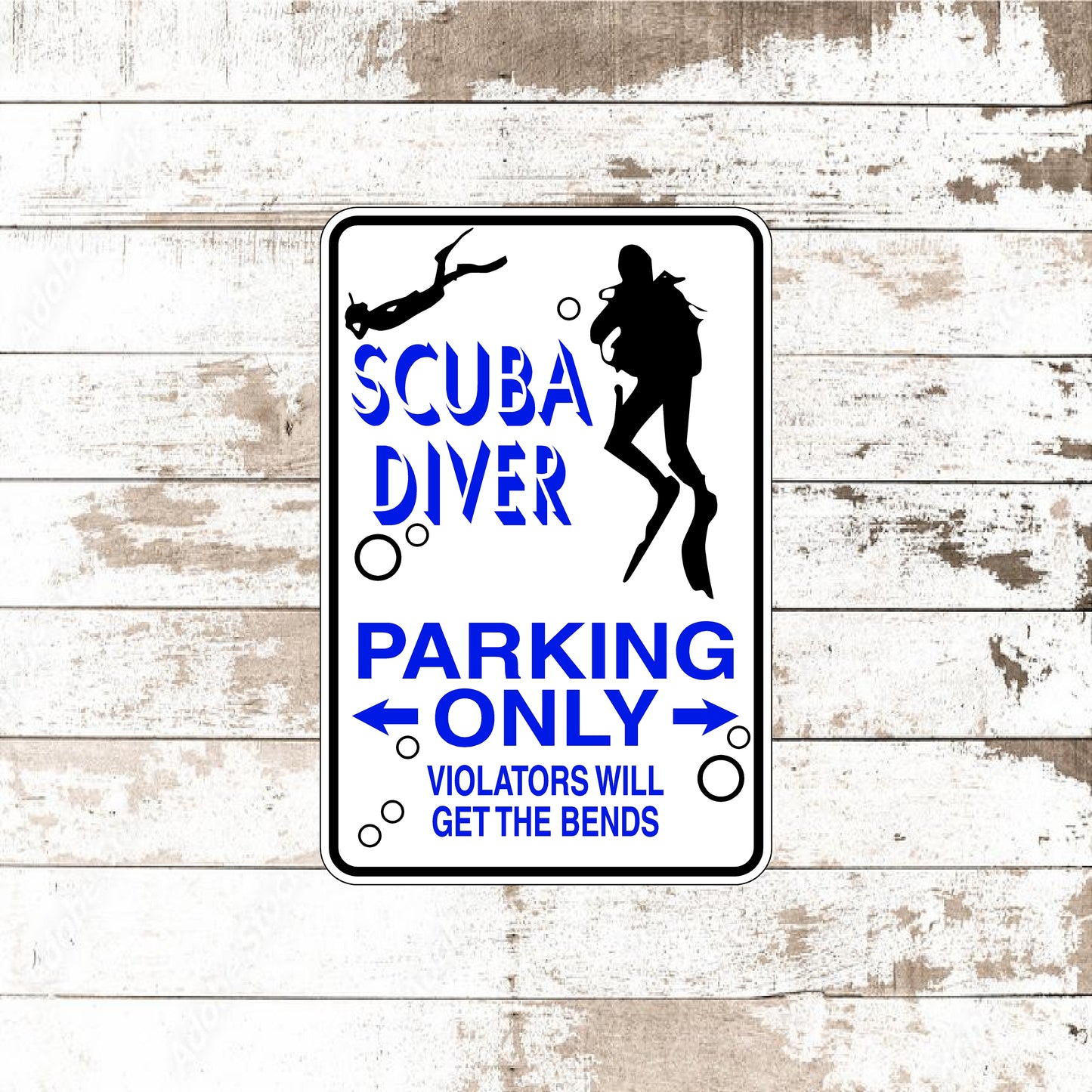 Dezert Graphic Worx,scuba diver,sign,aluminum