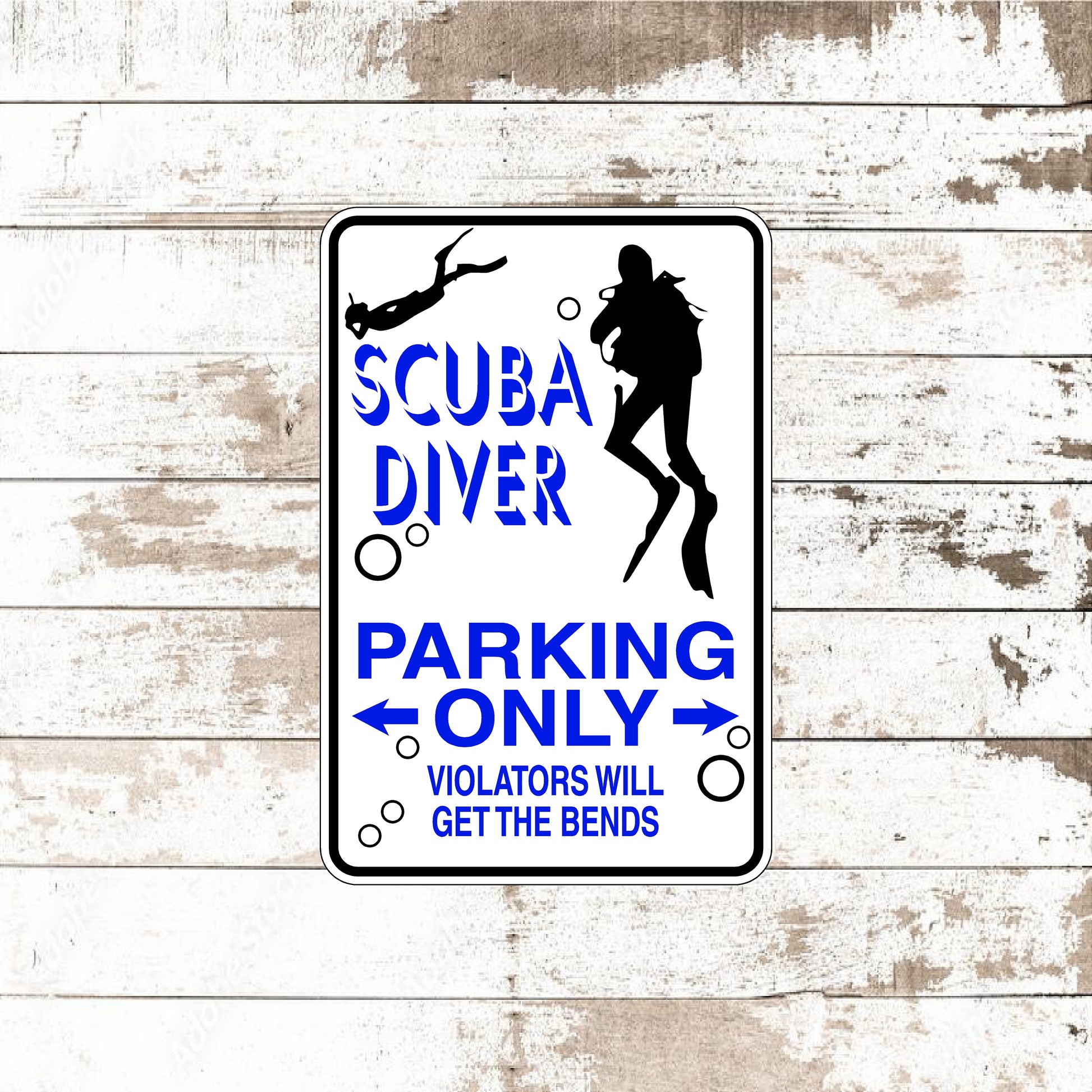 Dezert Graphic Worx,scuba diver,sign,aluminum
