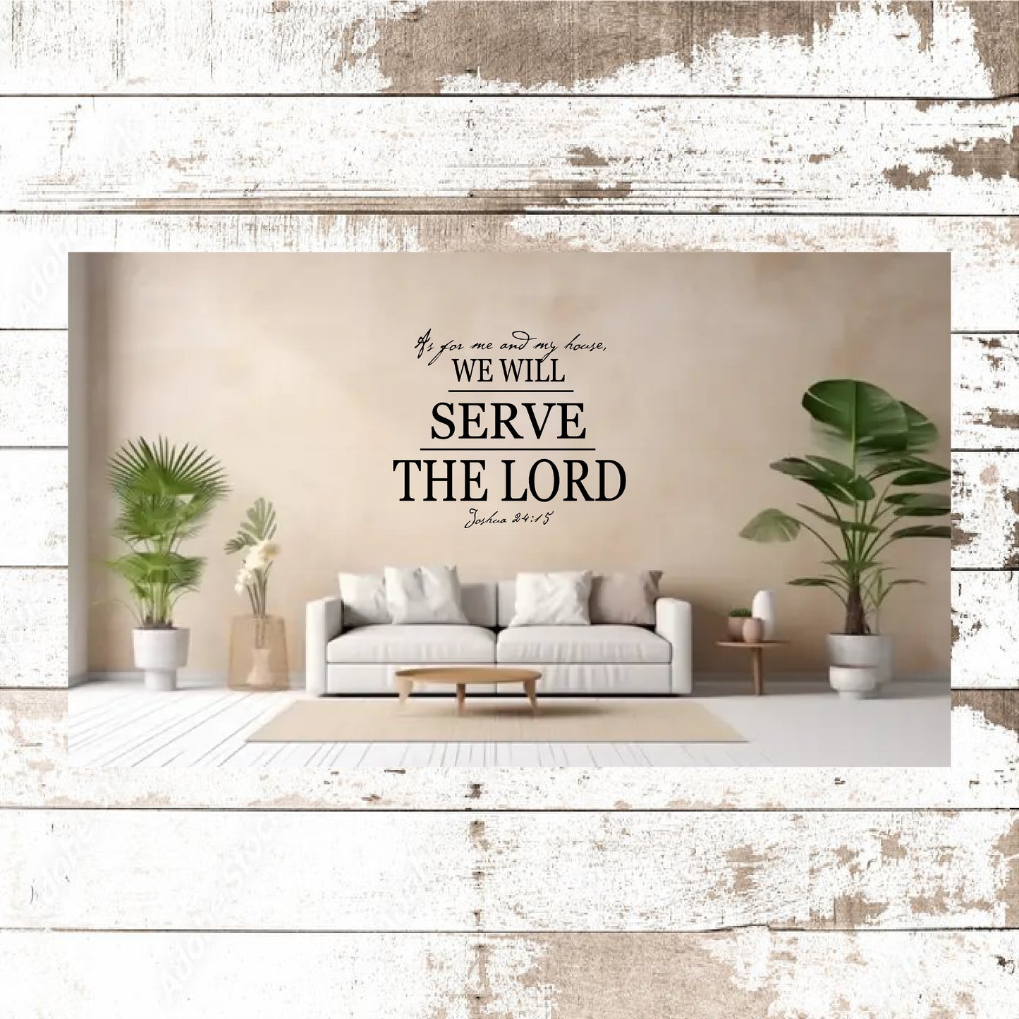 WE WILL SERVE THE LORD WALL ART DECAL